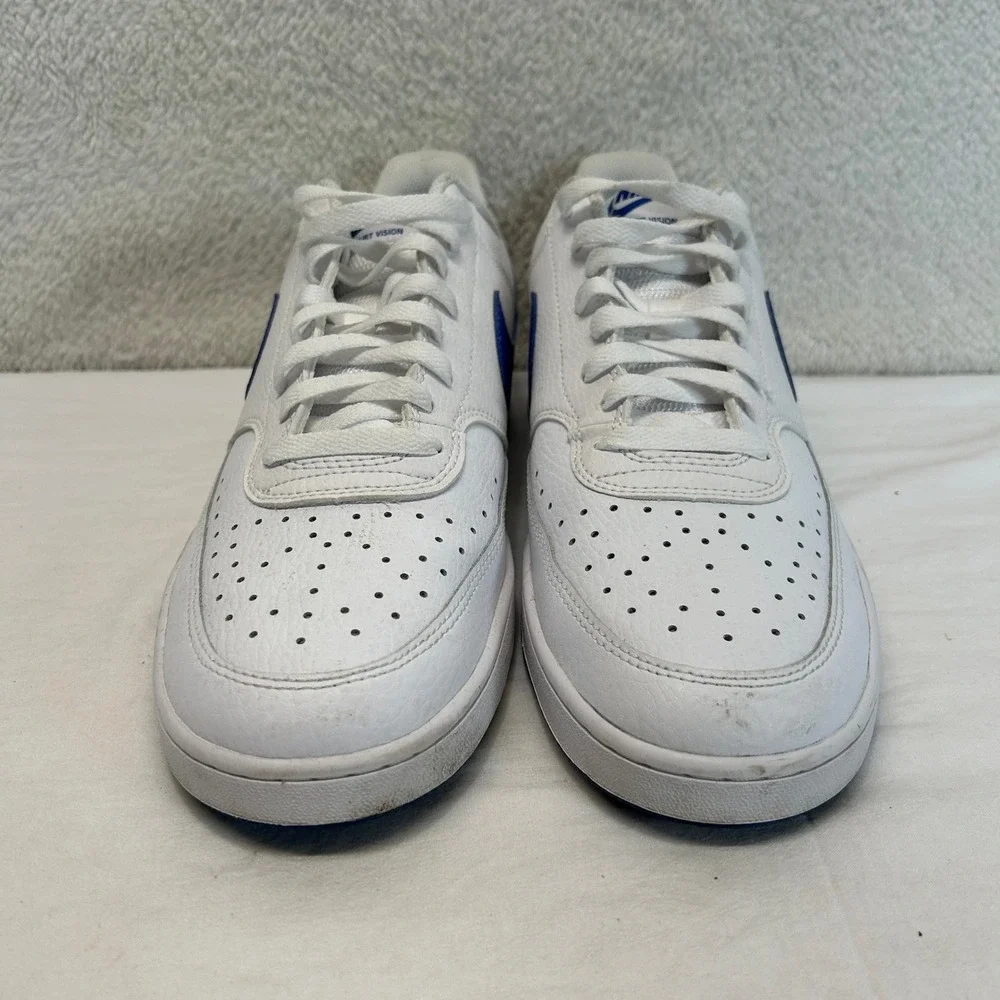 Nike Court Vision Low Mens Shoes White Game Royal Blue Sneaker Size 10.5